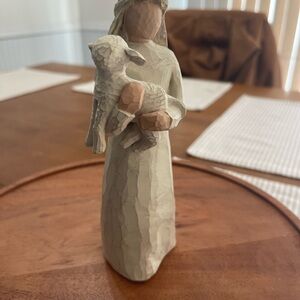 Willow Tree Figurine with Lamb - Cream and Tan